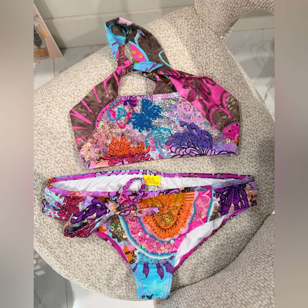 Agua Bendita Multicolor Floral Bikini Set